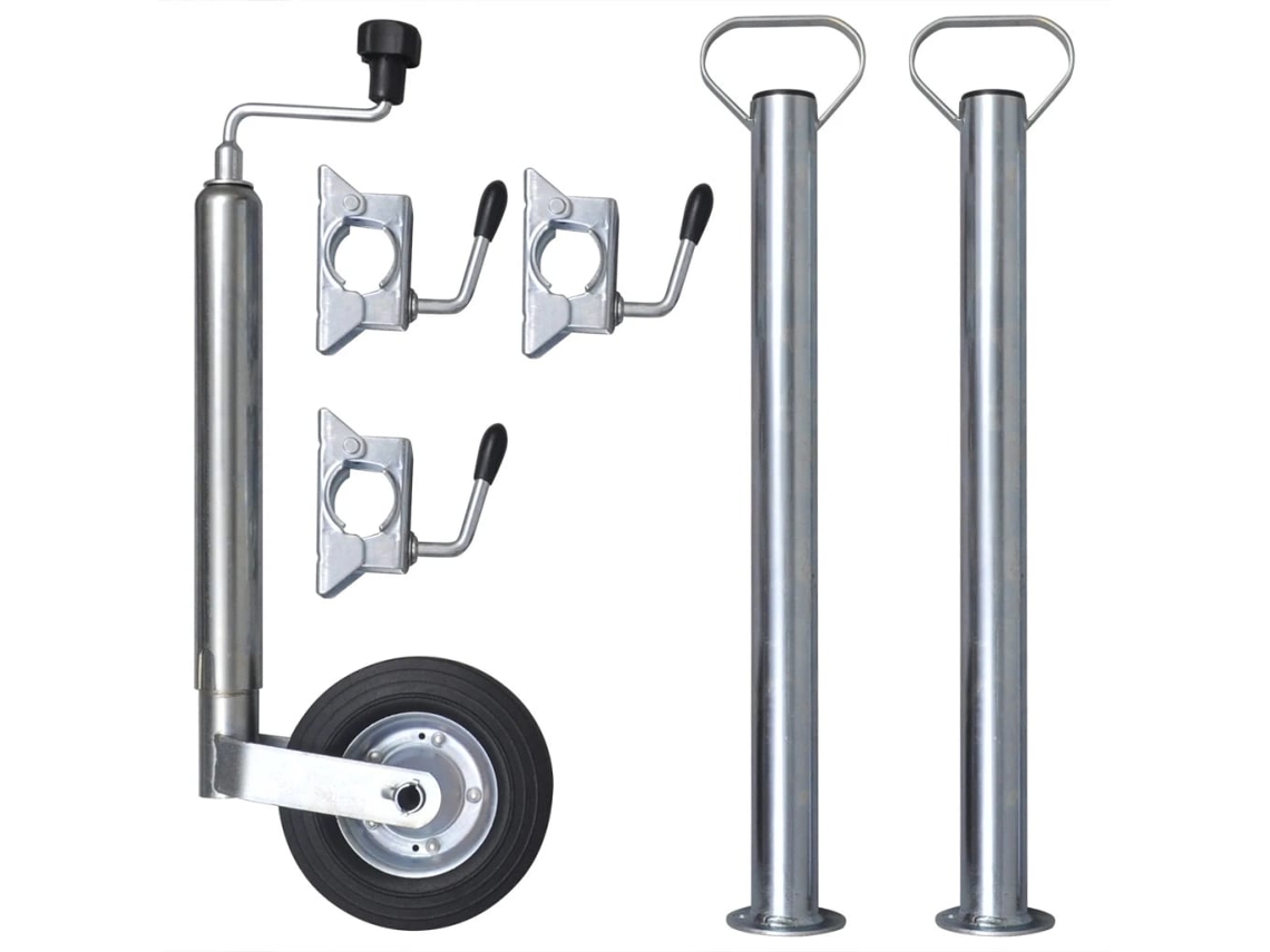 Roda Jóquei Com 2 Tubos De Suporte E 3 Grampos De Divisão, 48 Mm