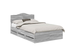 Estrutura de Cama com Gaveta Cinza Sonoma 120x190cm MAISON EXCLUSIVE