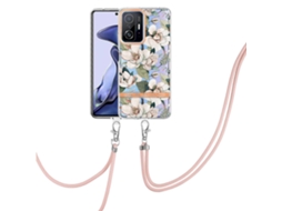Capa De Celular Xiaomi Mi 11t Da Série Flowers Em Tpu Com Cordão.