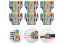 2026 conector Elétrico, 6 Peças Conector Condutor Compacto 3 Entradas 9 Saídas com Parafusos de Fixação