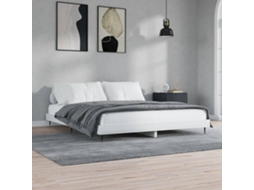 Estrutura De Cama 120x200 Cm Derivados Madeira Branco Brilhante