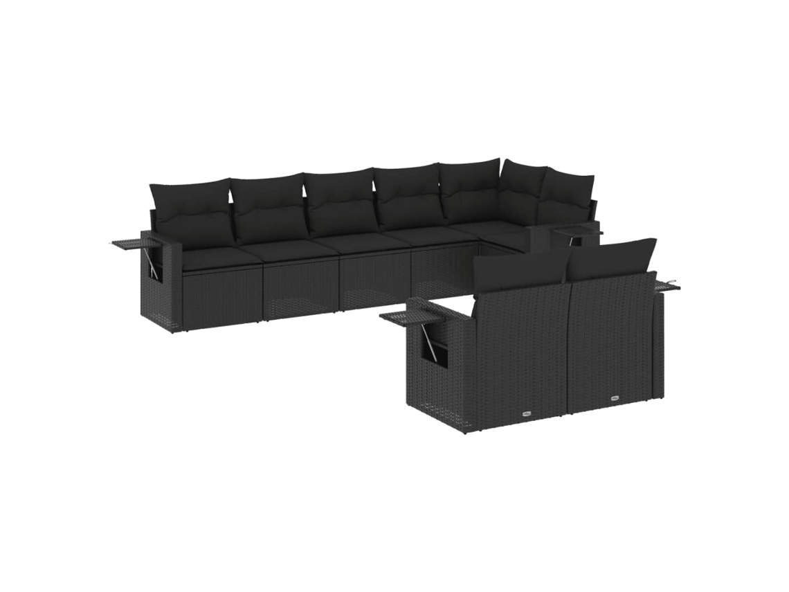 Garden Sofa Set, Garden Sofa Sets Vidaxl Preto Rattan / Vime (n/a)