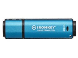 KINGSTON TECHNOLOGY Ironkey Vault Privacy 50 Usb Flash Drive 512 Gb Usb Tipo a 3.2 Gen 1 3.1 Gen 1 Preto Azul