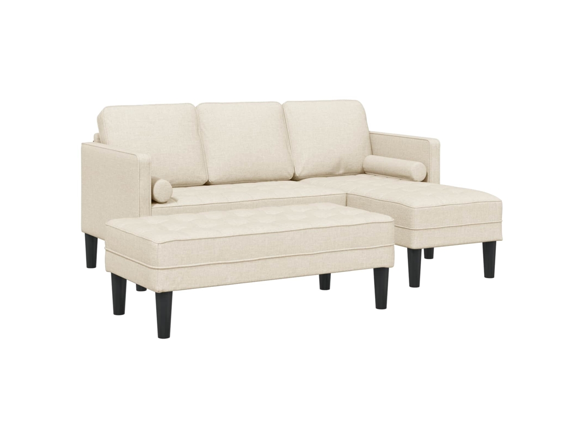 Conjunto de Sofás com Almofada 2 Pcs Linho Poliéster MAISON EXCLUSIVE