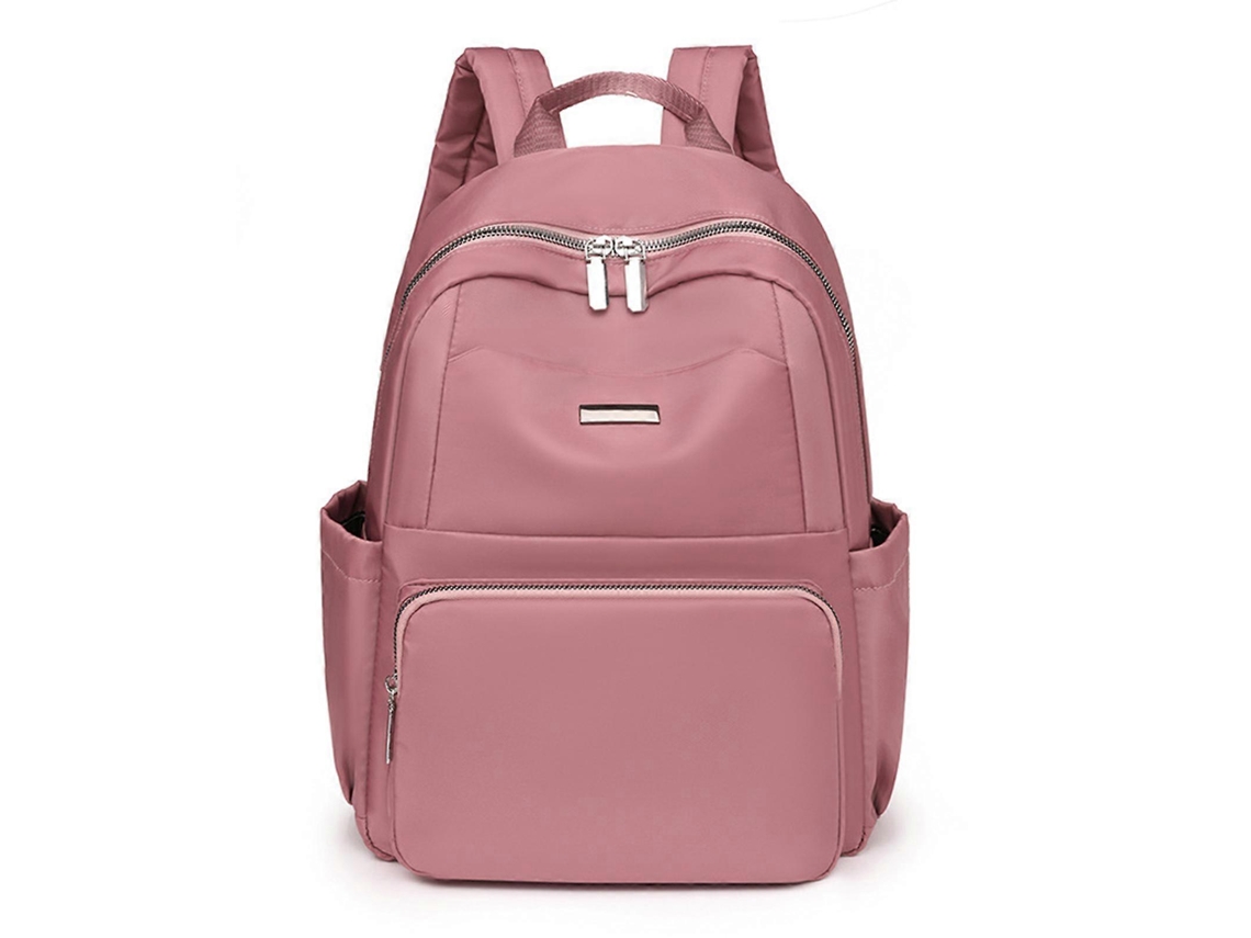 Mochila Escolar Feminina 2024, Modelo Versátil, Em Nylon, Com Alça Dupla, Ideal Para Viagens E Para O Retorno Às Aulas. Cor: Rosa.