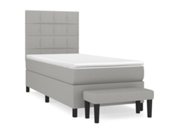 Cama com Molas/colchão 80x200 Cm Tecido Cinza claro MAISON EXCLUSIVE