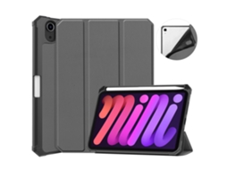 Capa Para Apple Ipad Mini 7 2024 Com Ranhura Para Caneta Cinza