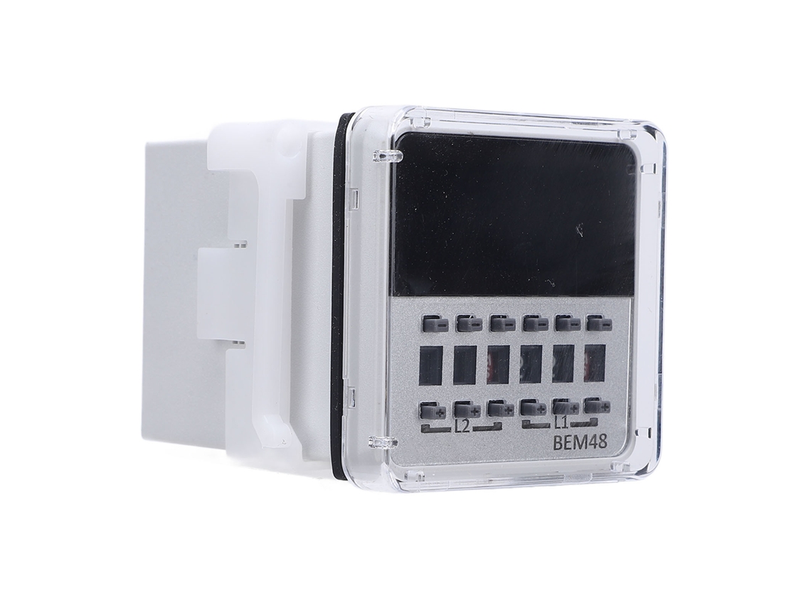 Relé De Tempo Programável 0.1s-99h Com Base Socket Ip40 12-24v Ac Dc Para Rail 35mm