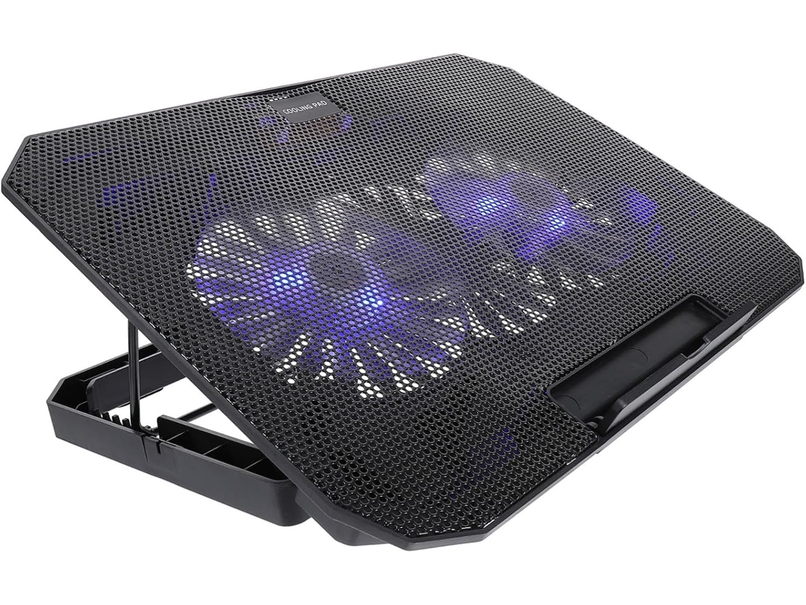 Cooler Para Laptops De 14 A 15,6 Polegadas Com Design Em Abs Preto, Ventilador Silencioso E Suporte Ventilado.