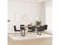 Vidaxl Cadeiras De Jantar 6 Pcs Tecido Castanho-escuro