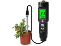 Medidor De Condutividade Elétrica Ec E Temperatura Do Solo Digital, Faixa 0, 00a 10, 00ms Cm, Sensor À Prova D