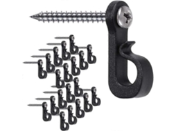Omni 40 Ganchos Q hanger para Luzes de Natal com Parafuso Phillips, Resistentes Ao Vento e À Oxidação, para Exteriores e Interiores 40 Peças Negro
