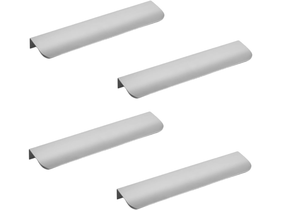 Conjunto De 4 Puxadores Invisíveis Para Portas Armário, Com Borda Curva E Extensão Ideal Para Portas De Armários