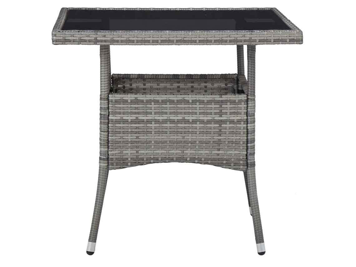 Maison Exclusive - Mesa De Jantar Para Exterior Vime Pe E Vidro Cinzento