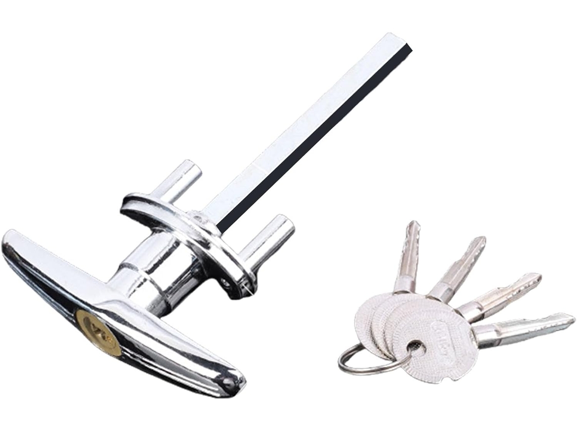 Maçaneta Manual De Substituição Para Porta Garagem À Prova Intempéries Com Abertura Em T E Chaves, Ideal Para Campistas