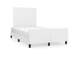Bed Frame With Headboard, Bed Frames With Headboards Vidaxl Branco Couro Artificial (120 X 190 Cm)