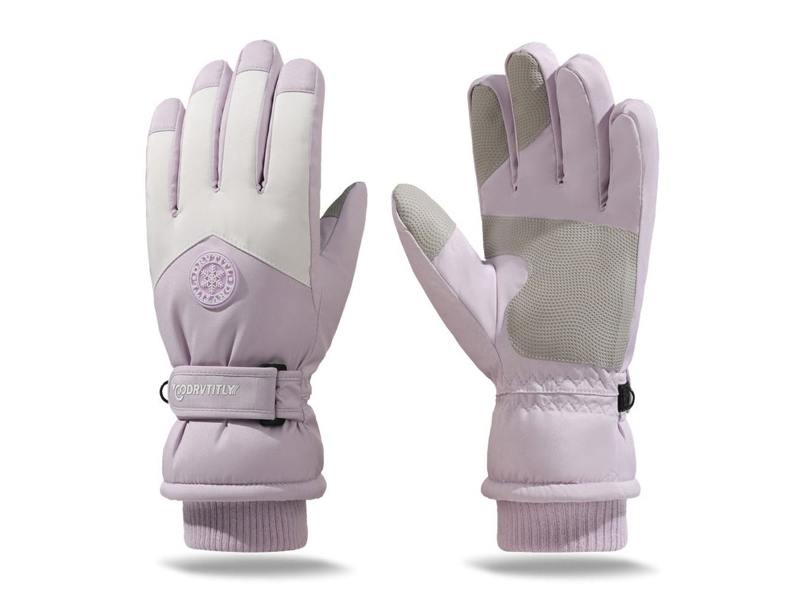 Luvas De Pelúcia Femininas Para Snowboard E Esqui Roxa Aquaforge