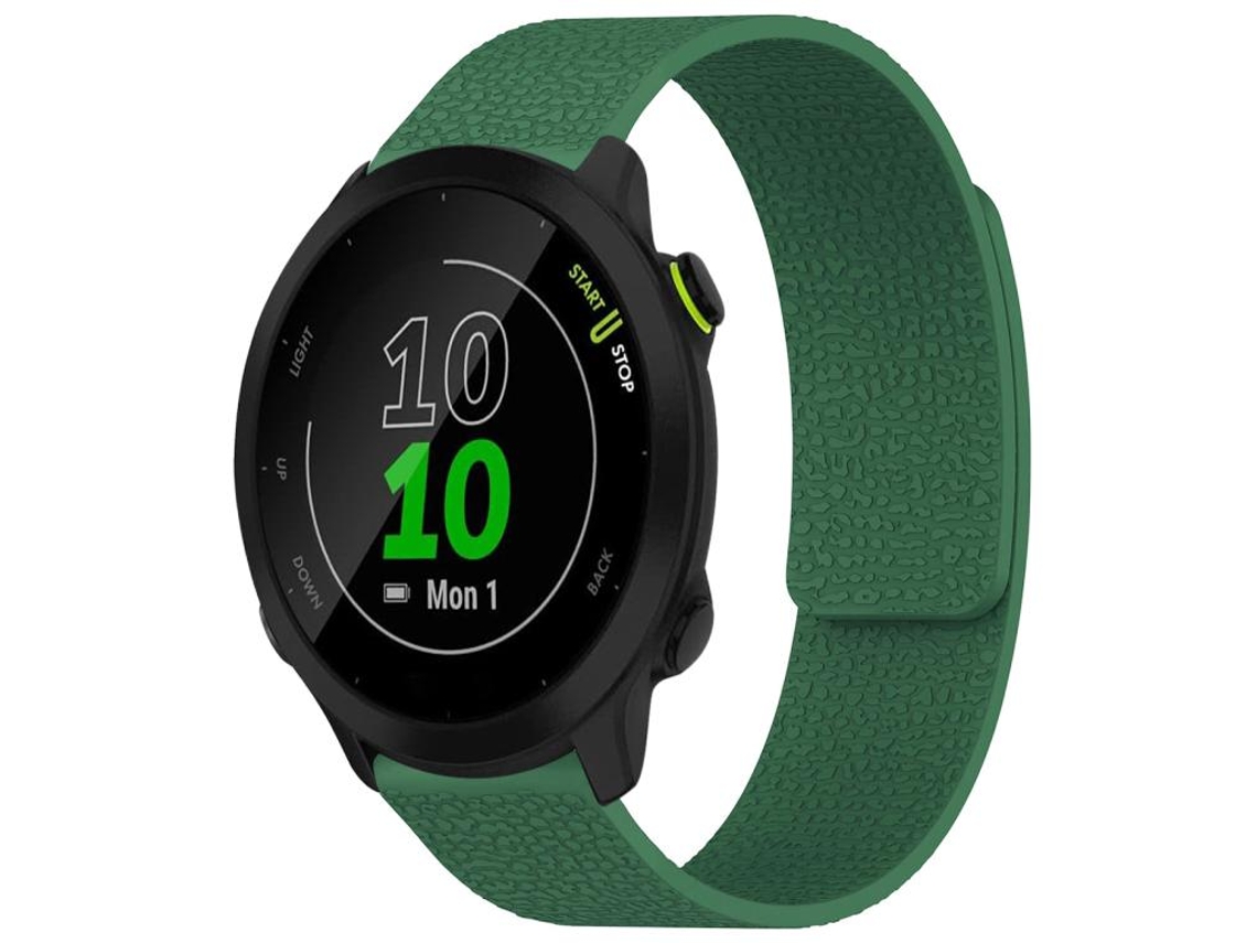 Bracelete para Garmin forerunner 45 / 45s / Swim 2 de silicone magnético textura de lichia verde escuro XIAOMOYU