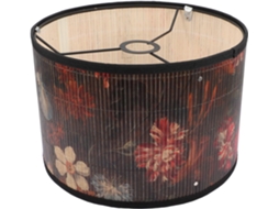Lâmpada Vintage Cilíndrica de Bambu com Estampa Floral, de Encaixe, para Substituição de Luminária. SFUSHOS