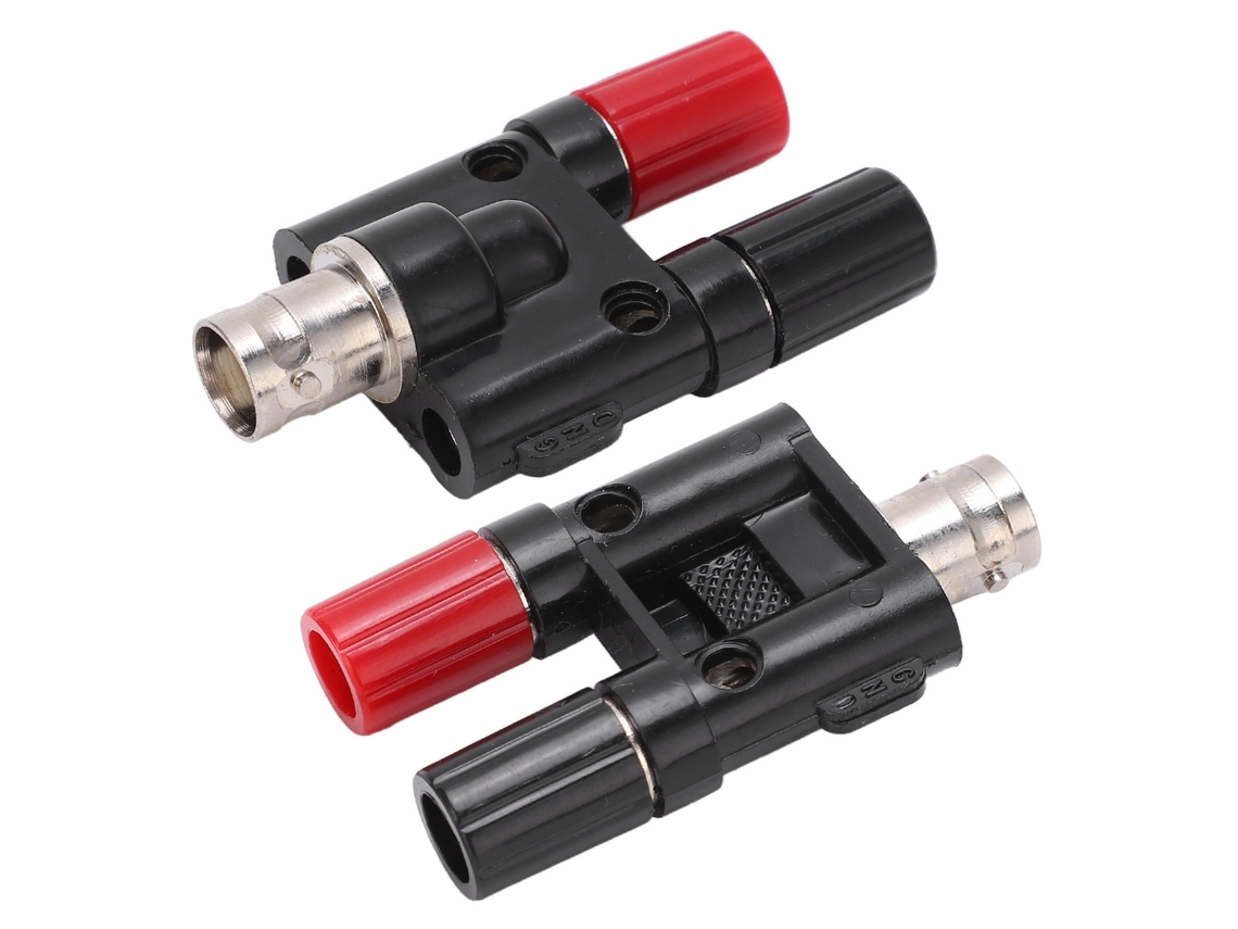 2pcs Adaptador Bnc Fêmea para 4mm Pino de Conexão Duplo Banana Plug Conector Coaxial