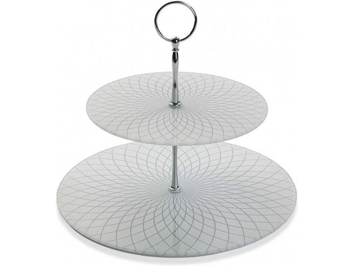 Prato de Servir de 2 Andares VERSA Diamond (Vidro)