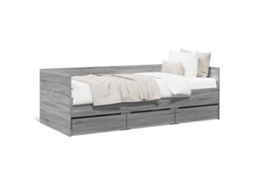 Daybed, Daybeds Vidaxl Cinzeto Madeira Processada (90 X 200 Cm)