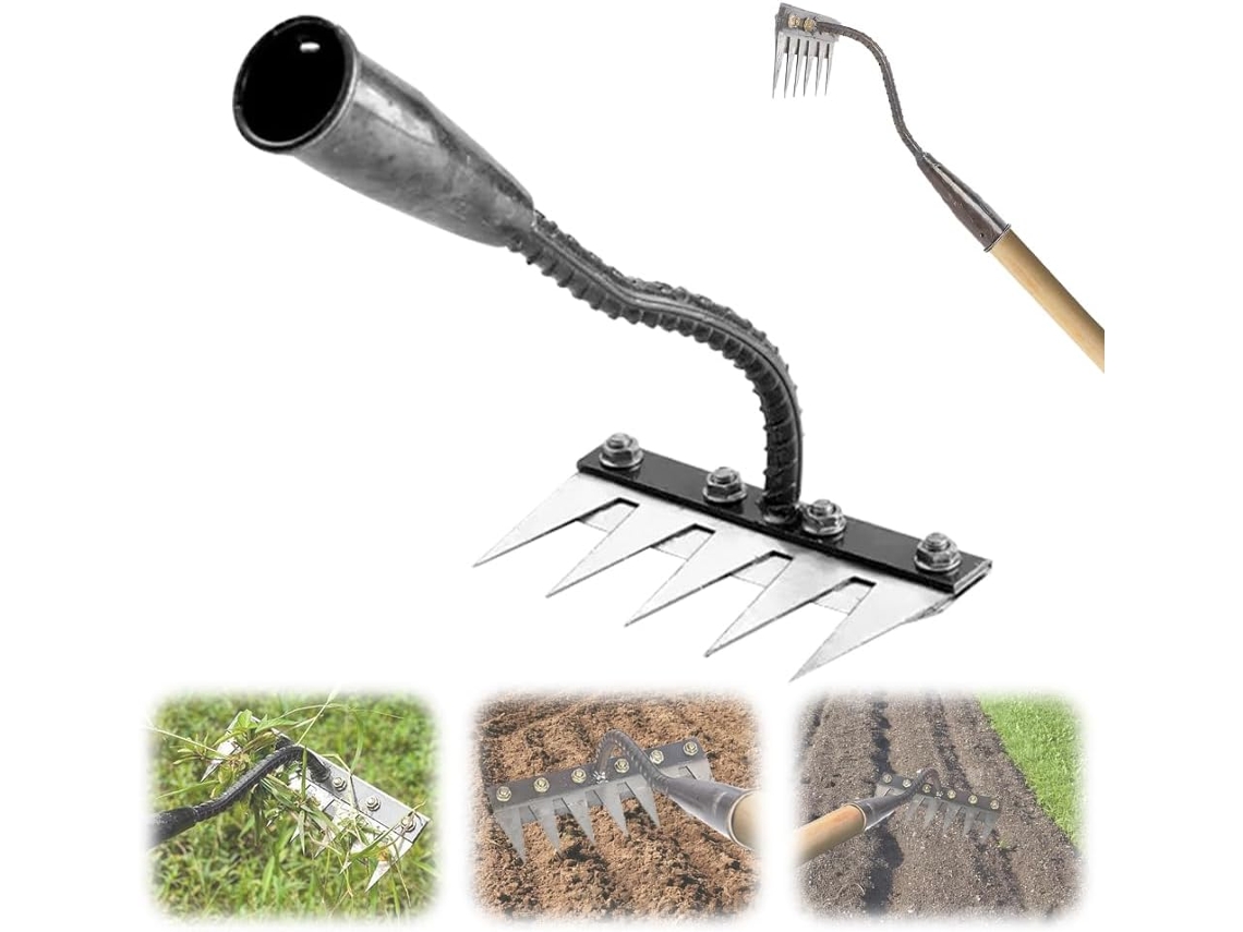 Ferramentas De Jardinagem Removíveis Ancinho De Capina, Garra De Ancinho Para Capina, Soltar O Solo, Semear Zeuxo (5 Dentes)