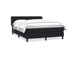 Cama Com Molas/colchão 160x210 Cm Veludo Preto