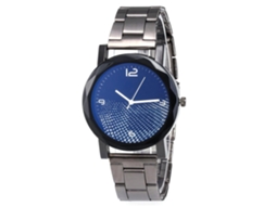 Reloj De Cuarzo Con Correa De Acero Moda Dial Redondo Para Parejas Azul