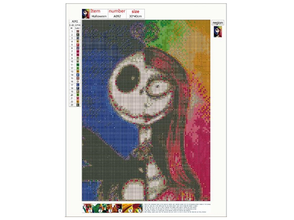 Laxiscreed Pintura De Diamante Halloween Diy 30x40cm Com Perfuração Completa