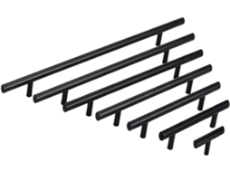 Puxador Para Móveis, Porta De Guarda Roupa, Gaveta, Aço Inoxidável, Barra Em T, Reto, Para Armário De Cozinha, Preto E