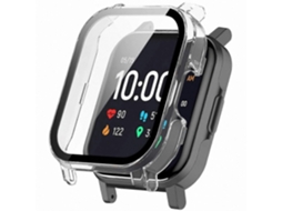 Capa Resistente Em Policarbonato Com Vidro Temperado Para O Smartwatch Haylou Ls02 - Protetor Verde