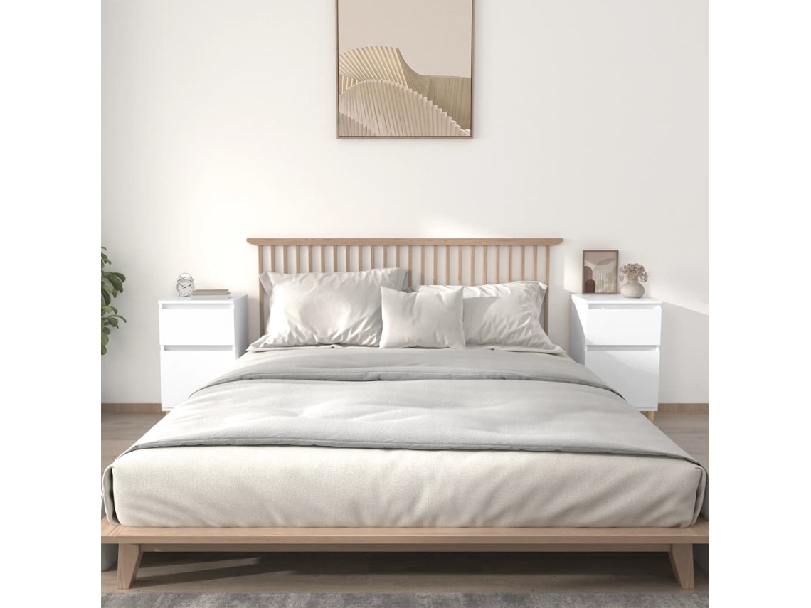 Vidaxl Mesas De Cabeceira 2 Pcs 40x35x70 Cm Branco