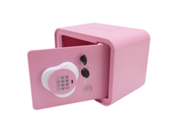 Primerox caixa de Economia Infantil com Impressão Digital e Scroll Automático Grande Capacidade Rosa