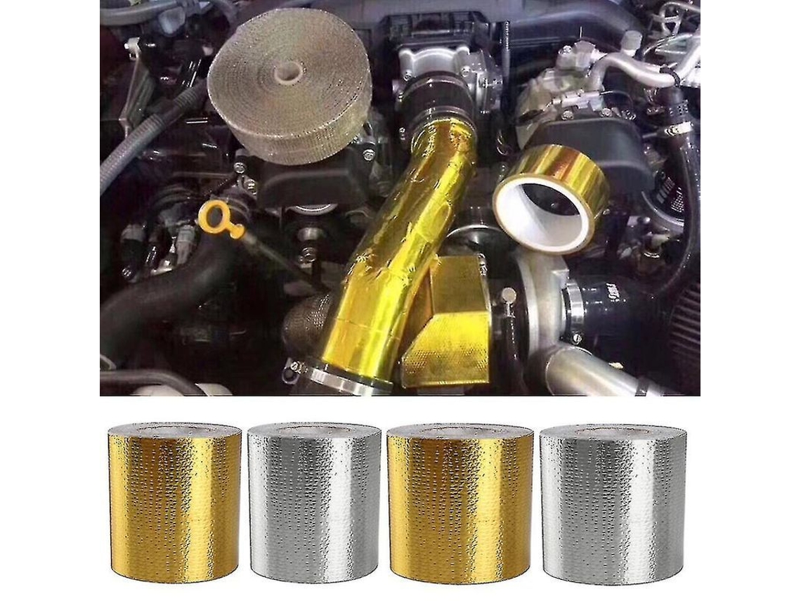 Fita De Alumínio Autoadesiva Para Isolação Térmica Resistente À Alta Temperatura 5cm X 5m/10m Ouro/prata Ouro