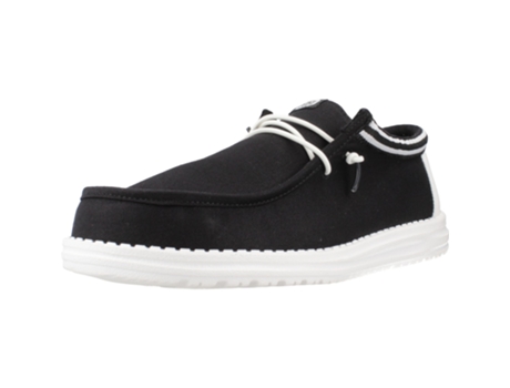 Sapatos de Homem HEY DUDE Wally Letterman Tecido Preto (43)