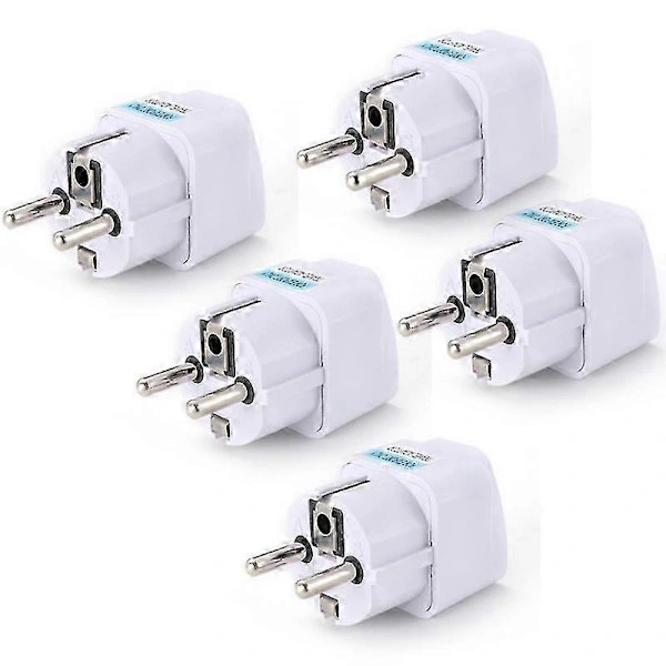 5 Adaptadores De Tomada Padrão Europeu, Adaptadores De Tomada Alemã Para Padrão Europeu, Adaptadores Universais De Viagem 10a 250v