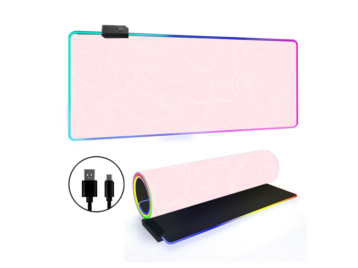 Mousepad Tapete De Mesa Rgb Com Contorno Topográfico Grande Brilvibera (estilo 3, 3006004mm)