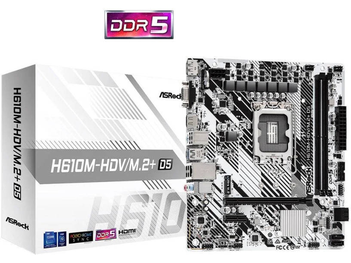 Motherboard Micro-ATX ASROCK H610M-HDV/M.2+ D5 Skt1700