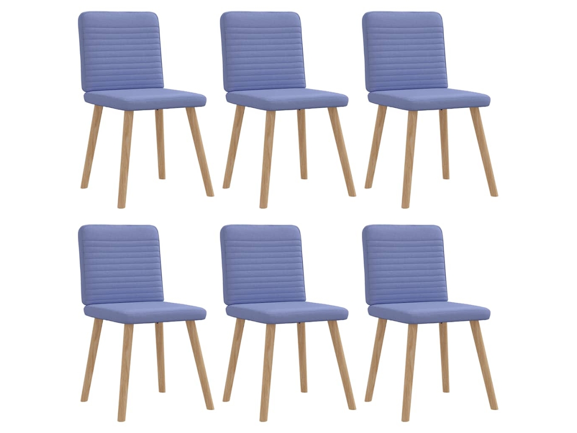 Vidaxl Cadeiras De Jantar 6 Pcs Jeans Tecido Azul