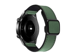 Pulseira De Relógio Em Couro E Silicone Com Textura Crazy Horse E Fecho Magnético Dobrável.