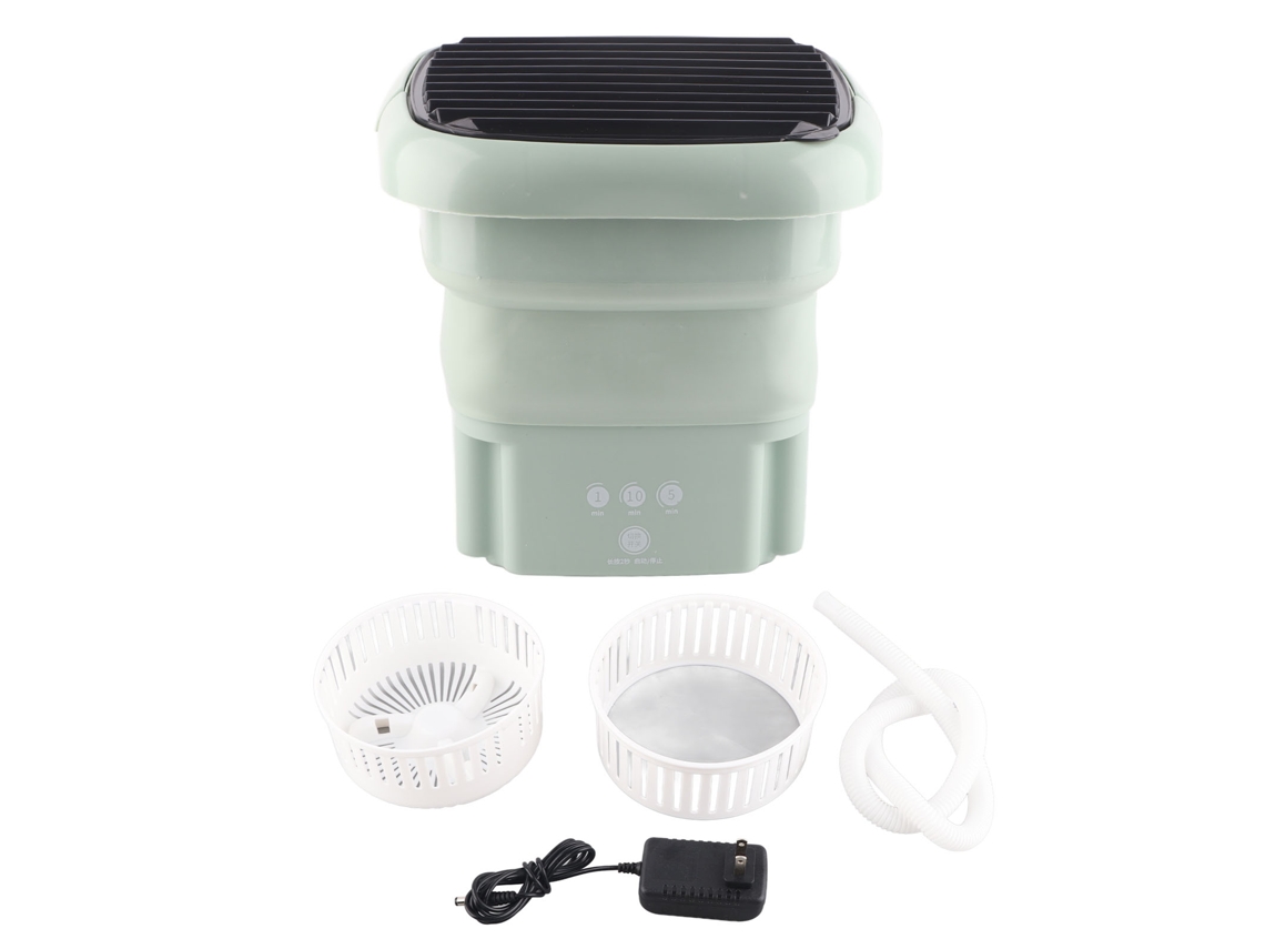Máquina de Lavar Pequena Plegable Automática para Dormitório 100 240v Verde Plug Us