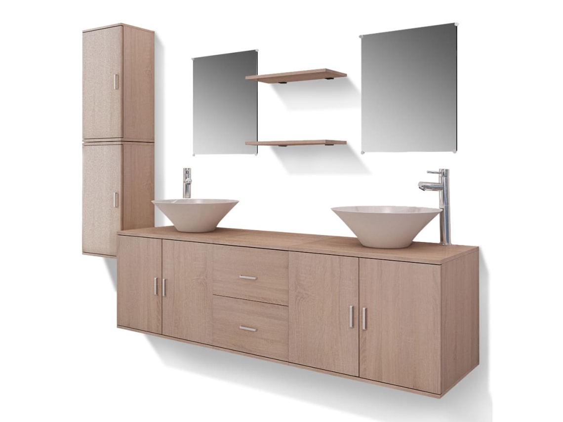 Bathroom Furniture And Basin, Bathroom Furniture And Basins Vidaxl Bege Madeira Processada (n/a)
