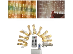 Cortina De Luzes Led Coloridas, Com Controle Remoto, 300 Lâmpadas,