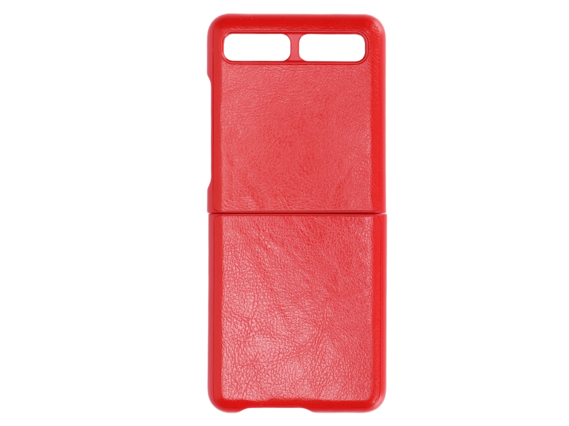 Capa de Couro Protetora para Samsung Z Flip em Vermelho