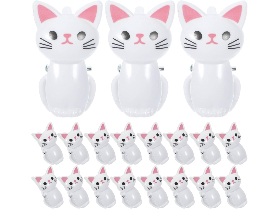 32 Pins Divertidos para Bolsas com Estampa de Gato em Plástico, Batata Doce Frita e Datas Herméticas Armazenar