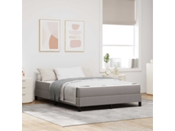Vidaxl Cama Box Cinzento-acastanhado 160 X 200 Cm Tecido