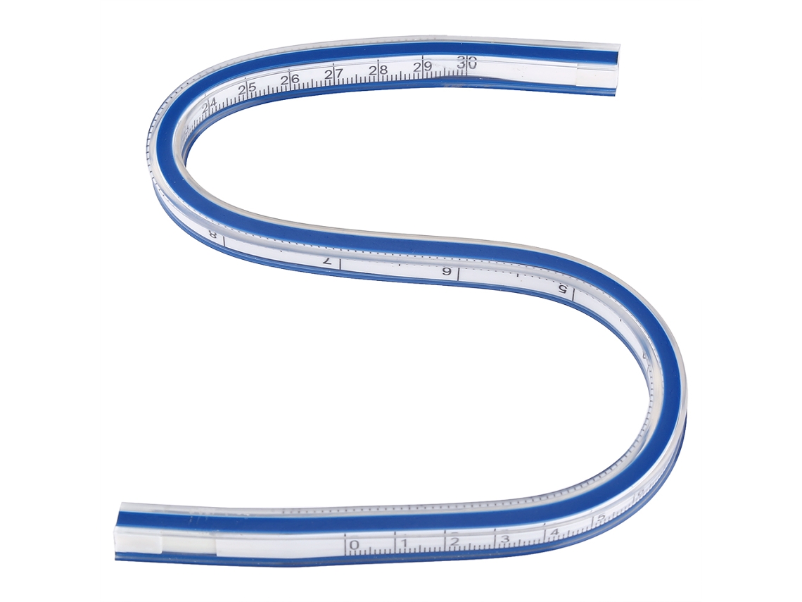 Régua Flexível Curva de 30cm para Desenho, Pintura e Design | S/MARCA