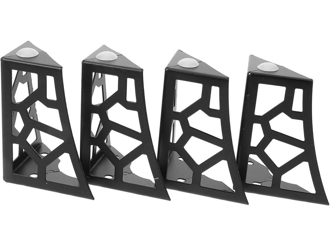 Conjunto De 4 Pés Metal Vazados Com Padrão Para Sofá, Mesa E Outros Móveis Cor Preta
