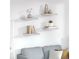 Vidaxl Prateleiras De Parede 4 Pcs 40x23,5x3,8 Cm Mdf Cinzento-cimento